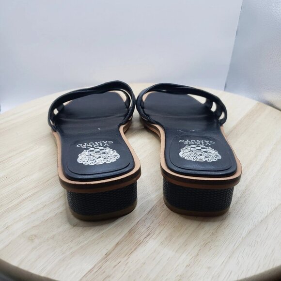 Vince Camuto Ydelle Crisscross Black Leather Slides Size size 8 M - Picture 4 of 8